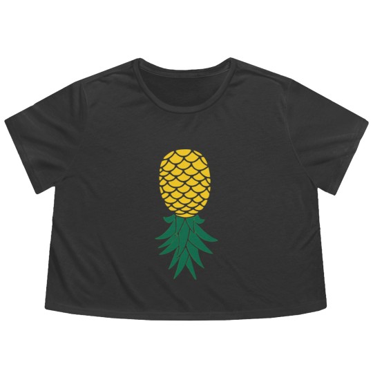 Discover Upside Down Pineapple Flowy Cropped Tees Flowy Cropped Tees