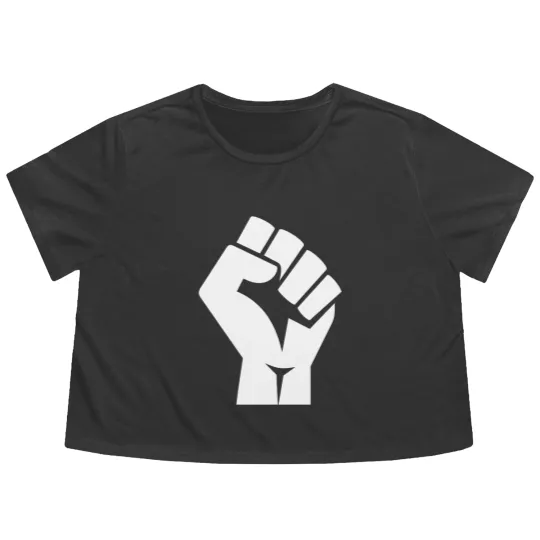 Discover Black Power Fist, black lives matter, civil rights - Black Power Fist - Flowy Cropped Tees