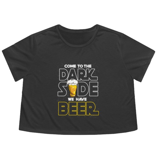 Discover Come to the dark side we have beer Flowy Cropped Tees