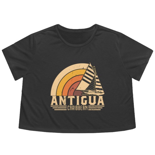 Discover Antigua Retro Sailing Vacation Design - Antigua - Flowy Cropped Tees
