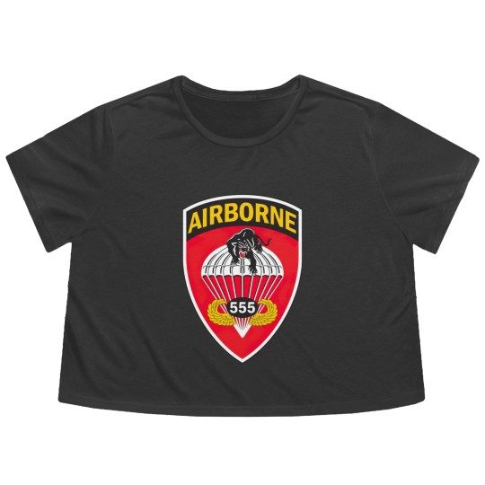 Discover 555Th Parachute Infantry Battalion Gift Flowy Cropped Tees Flowy Cropped Tees