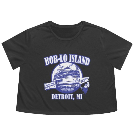 Discover Boblo Island, Detroit MI (vintage distressed look) - Detroit - Flowy Cropped Tees