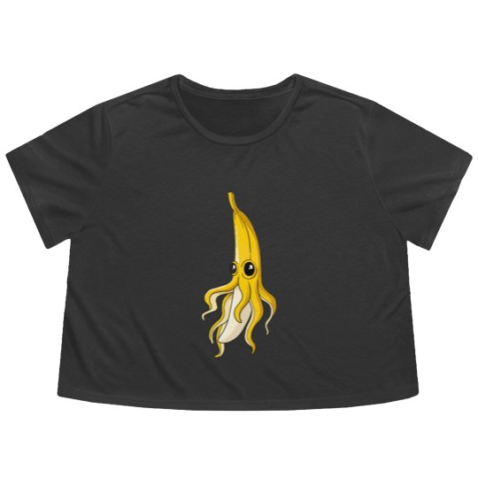 Discover Food Banana Squid Flowy Cropped Tees