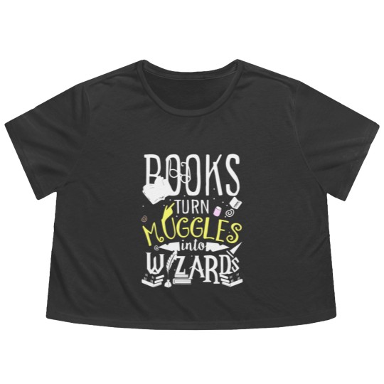 Discover Books turn Muggles into Wizards Flowy Cropped Tees
