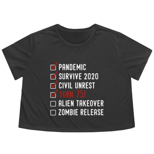 Discover Funny 75th Birthday Gift For 75 Years Old Flowy Cropped Tees