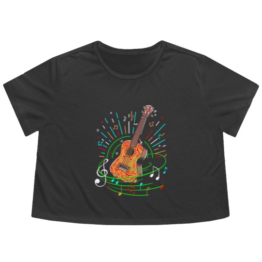 Discover Funny Gift For Family Members Acoustic Guitar Themed Guitar Lovers Guitar Themed Gifts For Men And Women Flowy Cropped Tees