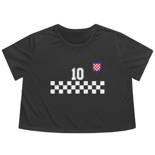 Discover Croatia Football Jersey Retro Red Hrvatska Soccer Flowy Cropped Tees