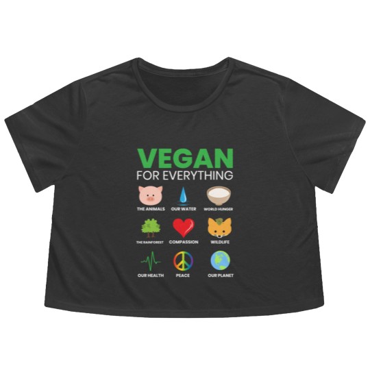Discover Vegan for Everything Veganism Vegan Nutrition Flowy Cropped Tees