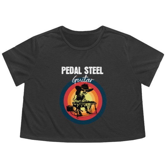 Discover Vintage Pedal Steel Guitar Player Musician Flowy Cropped Tees
