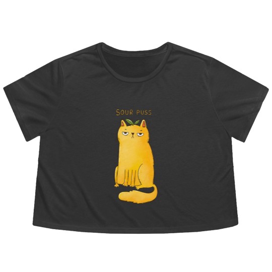 Discover Sour Puss - Cat - Flowy Cropped Tees