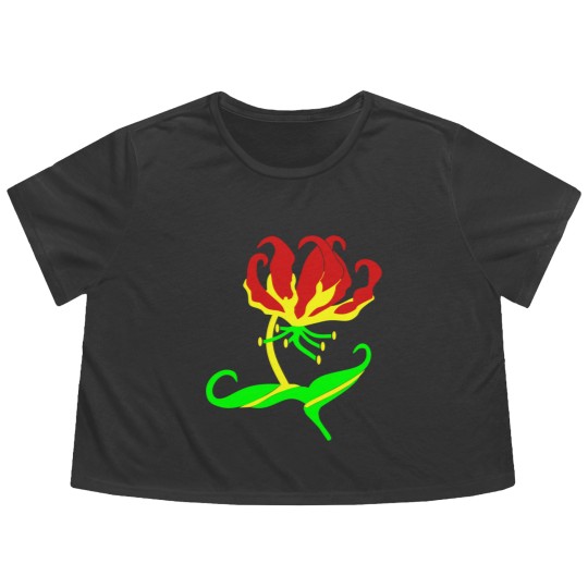 Discover Flame Lily, Zimbabwe Flowy Cropped Tees