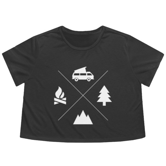 Discover Vanagon Four Elements White Logo Flowy Cropped Tees Flowy Cropped Tees