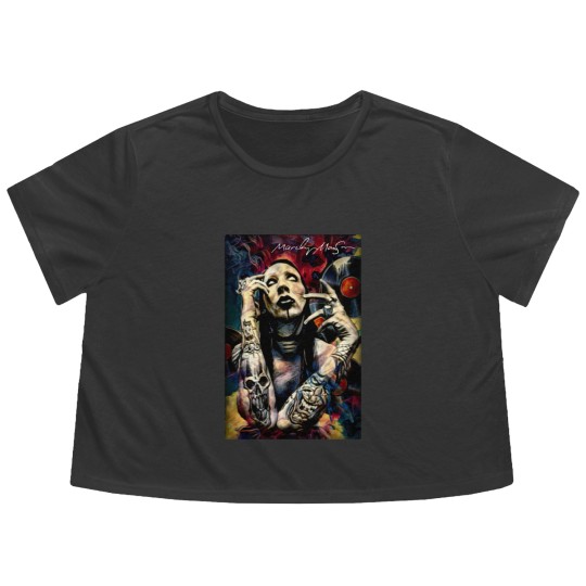 Discover Marilyn Manson Flowy Cropped Tees