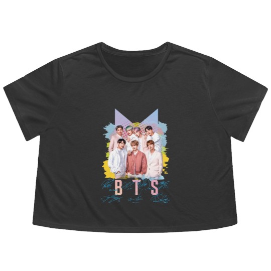 Discover Bangtan Boys Flowy Cropped Tees, Bangtan Boys Group Members signature Flowy Cropped Tees