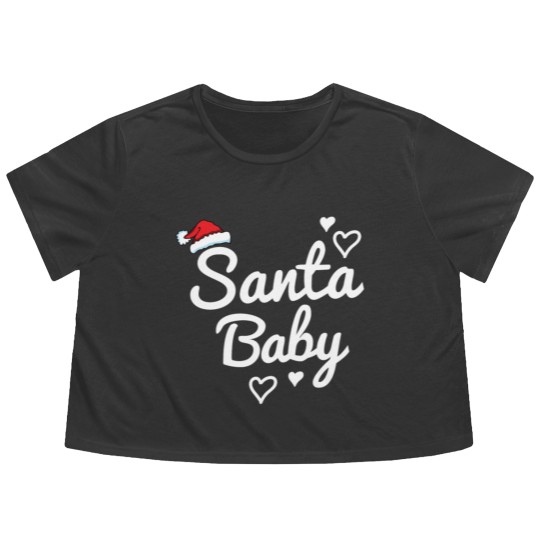 Discover Santa Baby saying Flowy Cropped Tees