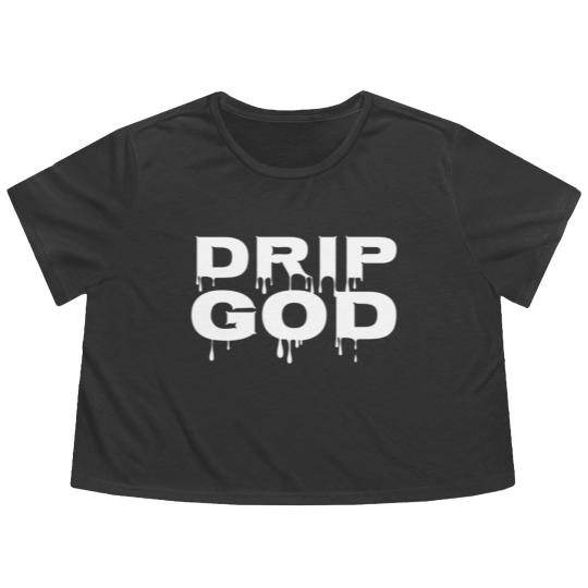 Discover DRIP GOD white Flowy Cropped Tees