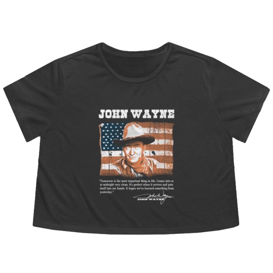 Discover John Wayne - Awesome John Wayne american flag te Flowy Cropped Tees