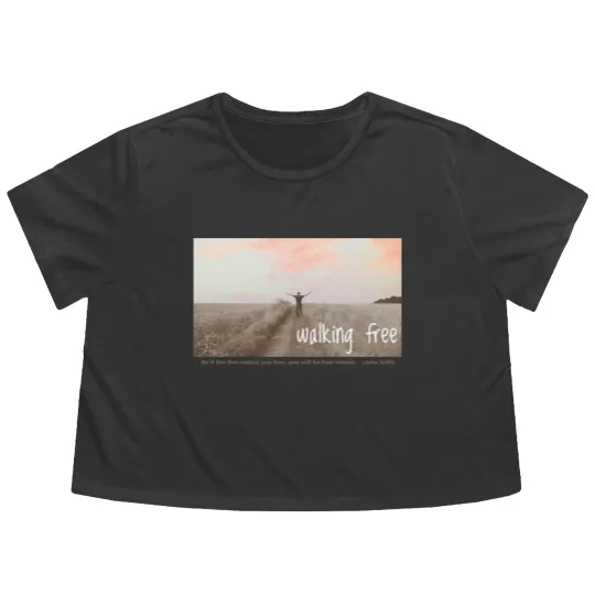 Discover Walking Free - Freedom because of Jesus Christ Flowy Cropped Tees