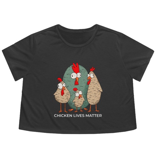 Discover CHICKEN LIVES MATTER Flowy Cropped Tees