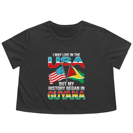 Discover Guyana Design for proud guyanese Flowy Cropped Tees