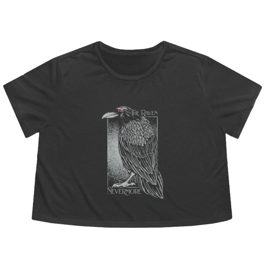 Discover Edgar Allan Poe The Raven Nevermore Distressed Flowy Cropped Tees