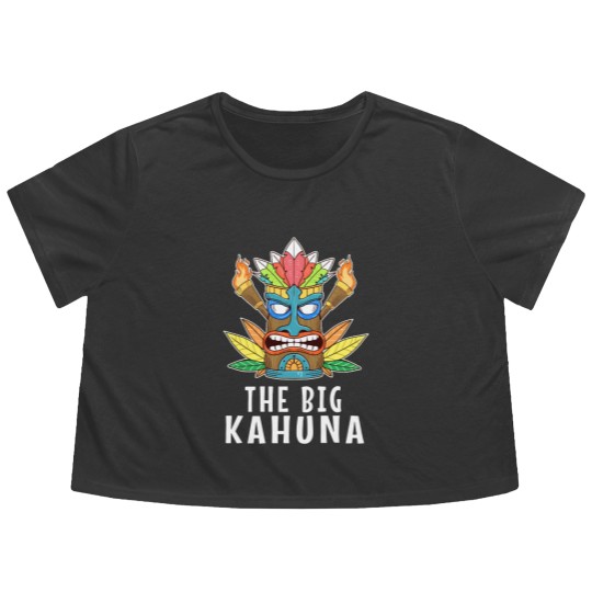 Discover Awesome The Big Kahuna Tiki Gift Print Hawaiian Flowy Cropped Tees