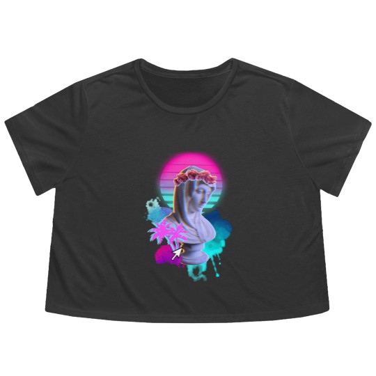 Discover Vaporwave Blessed Mother - Vaporwave - Flowy Cropped Tees