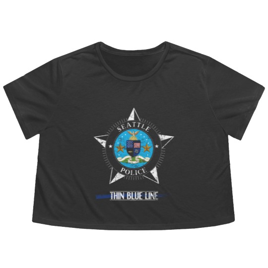 Discover Police Flowy Cropped Tees Seattle Washington Police Gifts Flowy Cropped Tees Flowy Cropped Tees