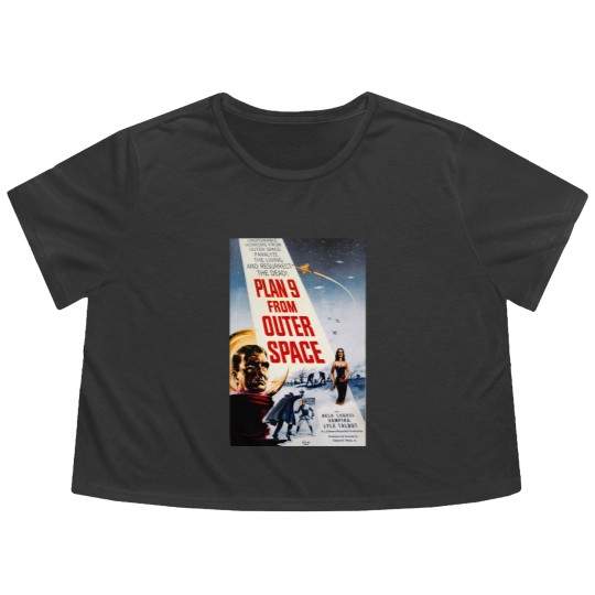 Discover Plan 9 From Outer Space, Retro Space Movie Poster Art Flowy Cropped Tees,  Cult Classic Flowy Cropped Tees,  Sci-Fi Art, Vintage   Graphic Flowy Cropped Tees, Horror Movie Print