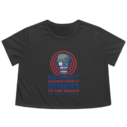 Discover Re Elect Hordes of Zombies Flowy Cropped Tees