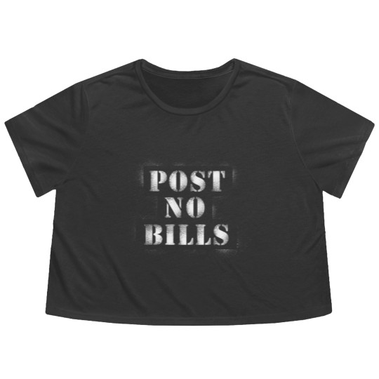 Discover Post no bills (White) Flowy Cropped Tees