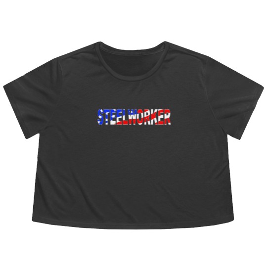 Discover Steelworker America Flowy Cropped Tees