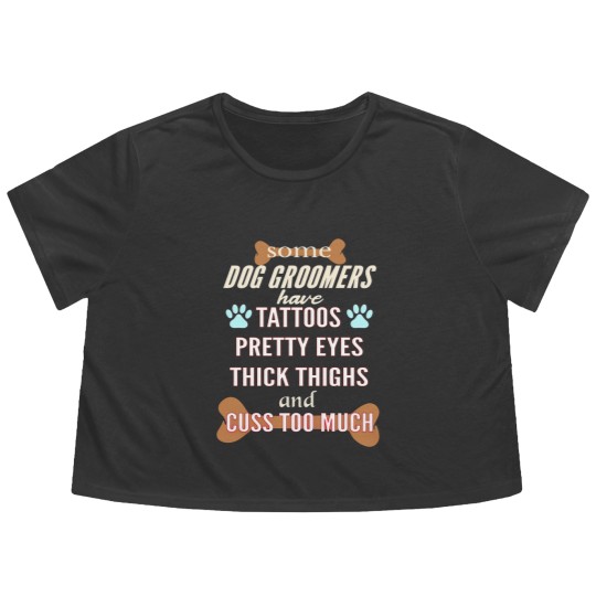 Discover Professional Dog Groomer Dad Flowy Cropped Tees Flowy Cropped Tees