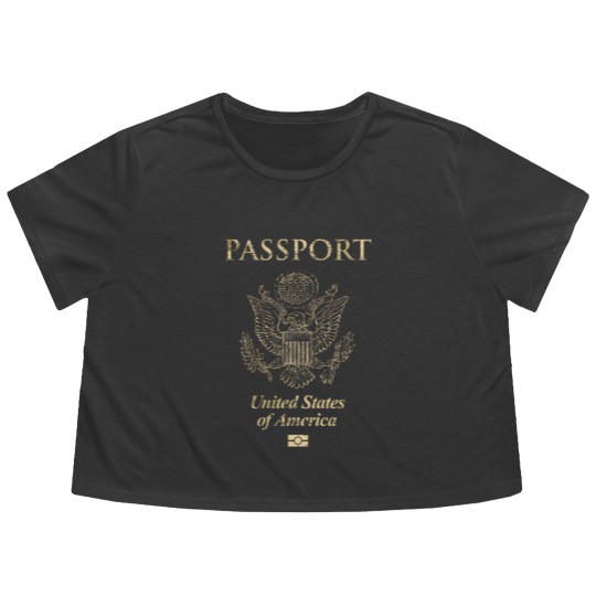 Discover United States of America Passport Vintage - United States - Flowy Cropped Tees