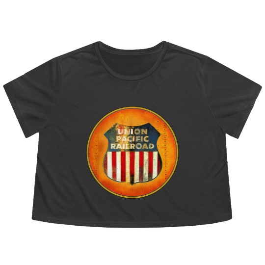 Discover Union Pacific Railroad - Badge - Railroad - Flowy Cropped Tees