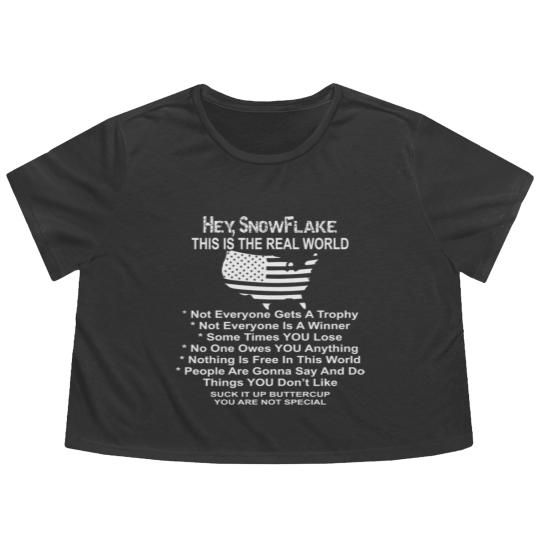 Discover Hey Snowflake This Is The Real World © Flowy Cropped Tees