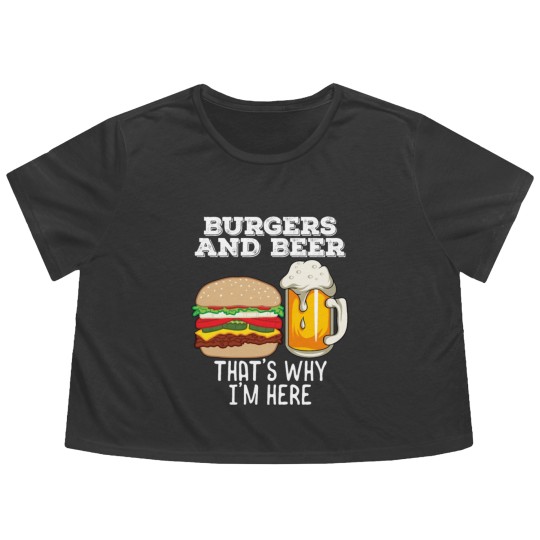 Discover BBq Barbecue Quote Burgers & Beer Fast Food Lover Flowy Cropped Tees