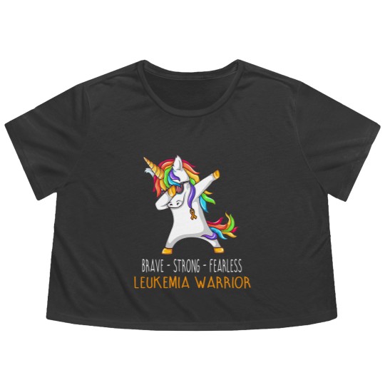 Discover Brave Strong Fearless LEUKEMIA Support LEUKEMIA Awareness Gifts - Leukemia Cancer Awareness - Flowy Cropped Tees