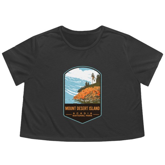 Discover Mount Desert Island Acadia National Park Flowy Cropped Tees