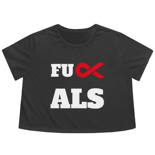 Discover Fuck ALS Awareness Month Red Ribbon Flowy Cropped Tees