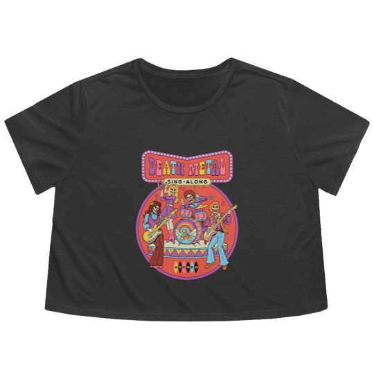 Discover Sing-Along Death Metal Flowy Cropped Tees classique