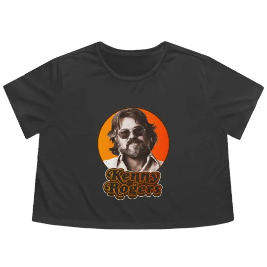 Discover Retro Kenny Rogers Country Tribute Classic Flowy Cropped Tees
