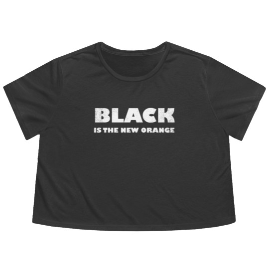 Discover Black Is The New Orange Flowy Cropped Tees