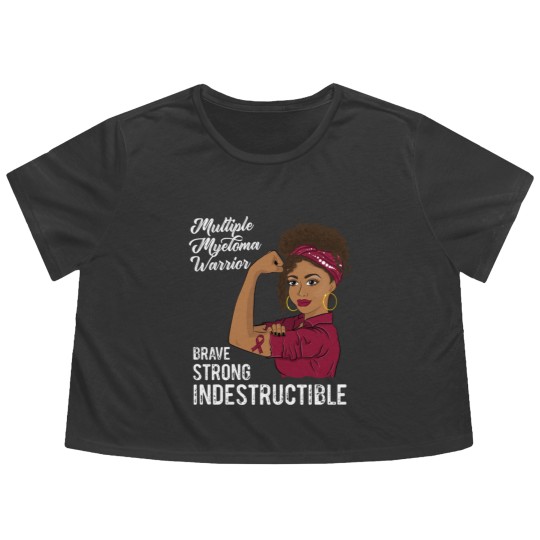 Discover Multiple Myeloma Warrior Indestructible Black Girl Awareness - Multiple Myeloma - Flowy Cropped Tees