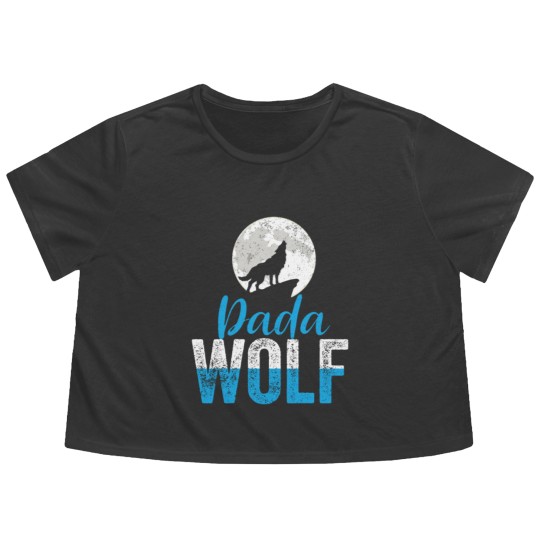 Discover Dada Wolf Funny Matching Family Father s Day Flowy Cropped Tees