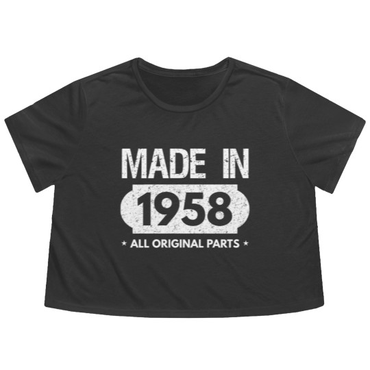 Discover Made In 1958-All Original Parts-60th Bday Flowy Cropped Tees