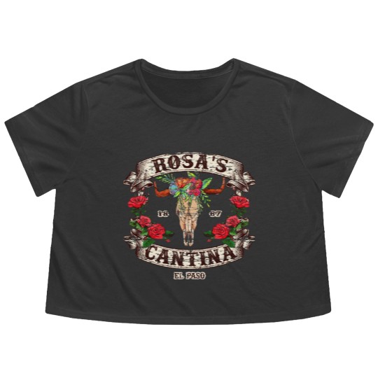 Discover Rosa's Cantina, Not Distressed (design 2 of 2) - El Paso - Flowy Cropped Tees