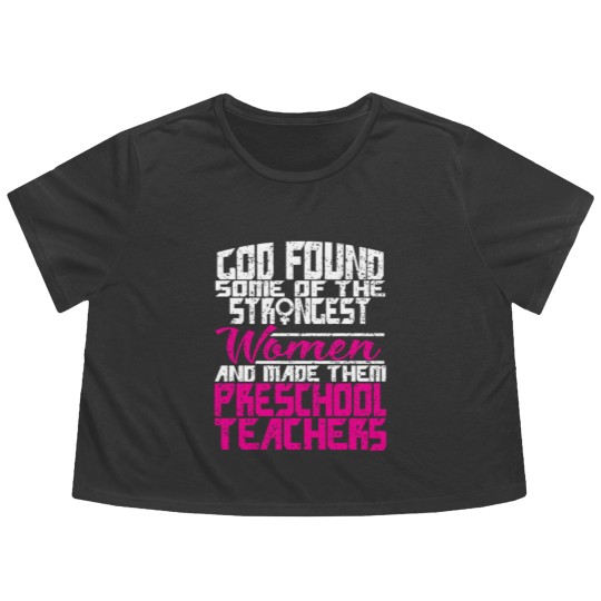 Discover Woman Preschool Teacher Gift Flowy Cropped Tees