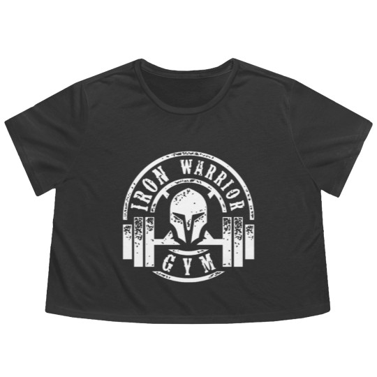 Discover IRON WARRIOR MENS BODYBUILDING GYM MOTIVATION MMA Flowy Cropped Tees