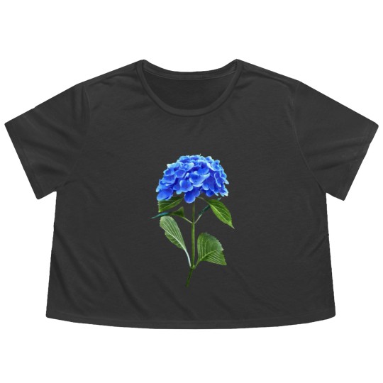Discover Vivid Blue Hydrangea Flowy Cropped Tees